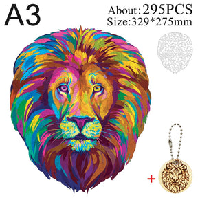 3D Wooden Jigsaw Puzzle: Mysterious Lion Craft Gift for Kids and Adults