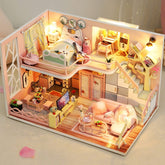 CUTEBEE Kids Toys Dollhouse with Furniture Assemble Wooden Miniature Doll House Diy Dollhouse Puzzle Toys For Children