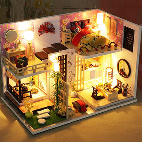 CUTEBEE Kids Toys Dollhouse with Furniture Assemble Wooden Miniature Doll House Diy Dollhouse Puzzle Toys For Children