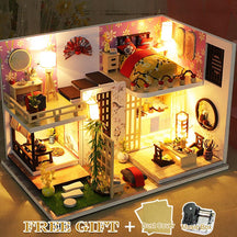 CUTEBEE Kids Toys Dollhouse with Furniture Assemble Wooden Miniature Doll House Diy Dollhouse Puzzle Toys For Children