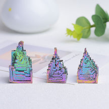 Natural Bismuth Metal Quartz Pyramid: Healing Stone, Home Decor, Reiki Energy, Raw Crystal, Gemstone