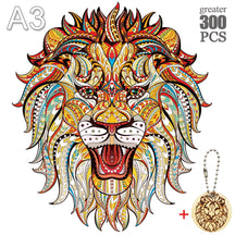 3D Wooden Jigsaw Puzzle: Mysterious Lion Craft Gift for Kids and Adults