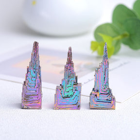 Natural Bismuth Metal Quartz Pyramid: Healing Stone, Home Decor, Reiki Energy, Raw Crystal, Gemstone