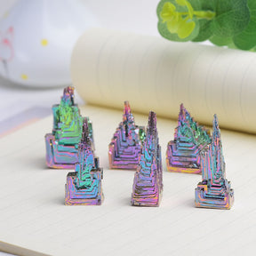 Natural Bismuth Metal Quartz Pyramid: Healing Stone, Home Decor, Reiki Energy, Raw Crystal, Gemstone