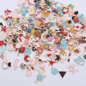 Set of 30 Colorful Resin Enamel Charms: Summer Designer Dangles for Women's Jewelry Making