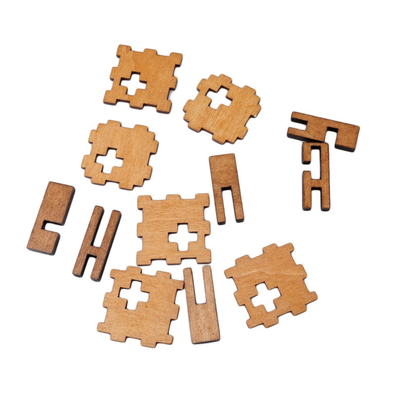 Educational Wooden Brain Teaser Puzzle: Switzerland Cube Box