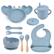 Complete Baby Feeding Set: 9Pcs Non-Slip Suction Bowl, Plate, Spoon, Bib, and Cup Set