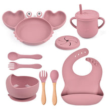 Complete Baby Feeding Set: 9Pcs Non-Slip Suction Bowl, Plate, Spoon, Bib, and Cup Set