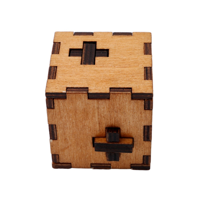 Educational Wooden Brain Teaser Puzzle: Switzerland Cube Box