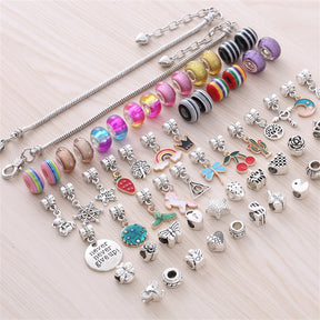 Colorful European Charm Bracelet Set: Resin Enamel Beads for Women's Jewelry Making (Pandora Style)