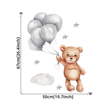 Cartoon Teddy Bear Sleeping on the Moon and Stars Wall Stickers for Kids Room Baby Room Decoration Wall Decals Room Interior