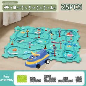 Hot Sales - Children's Educational Puzzle Track Car Play Set