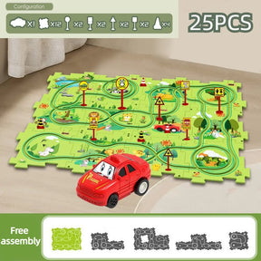 Hot Sales - Children's Educational Puzzle Track Car Play Set