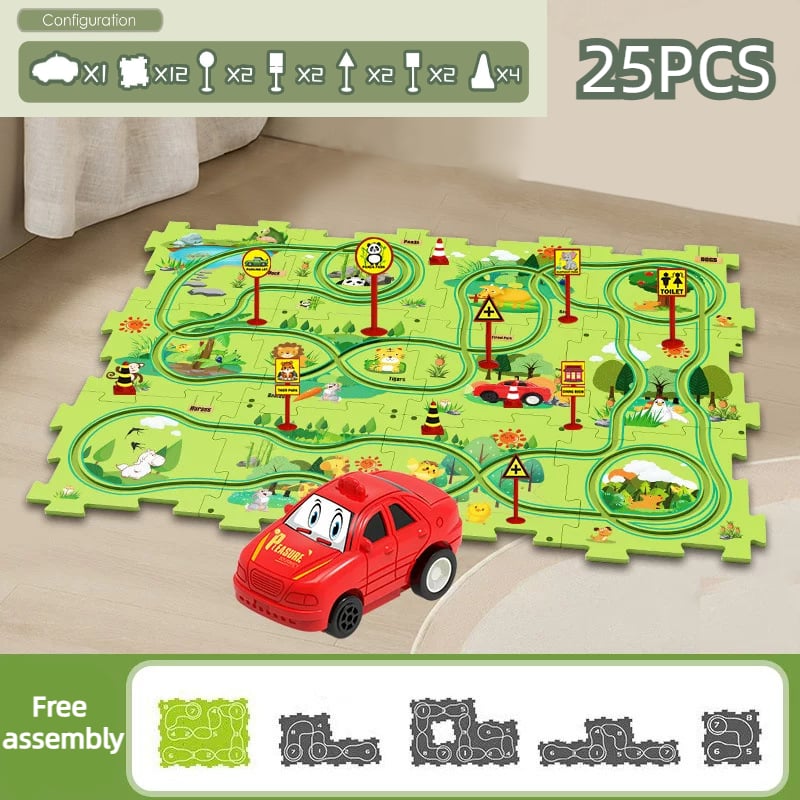 Hot Sales - Children's Educational Puzzle Track Car Play Set