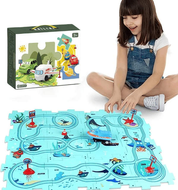 Hot Sales - Children's Educational Puzzle Track Car Play Set