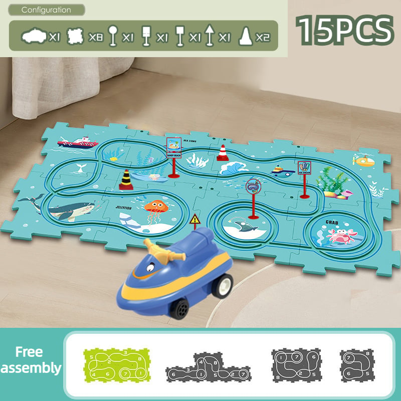 Hot Sales - Children's Educational Puzzle Track Car Play Set