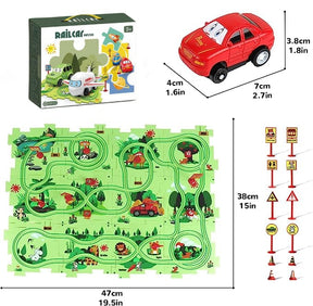 Hot Sales - Children's Educational Puzzle Track Car Play Set