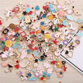 Colorful Resin Enamel Dangles: Set of 100 Vibrant DIY Jewelry Making Charms for Women