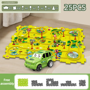 Hot Sales - Children's Educational Puzzle Track Car Play Set