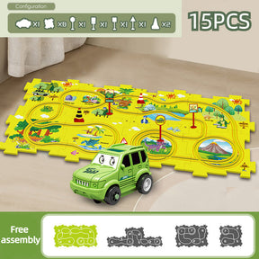 Hot Sales - Children's Educational Puzzle Track Car Play Set